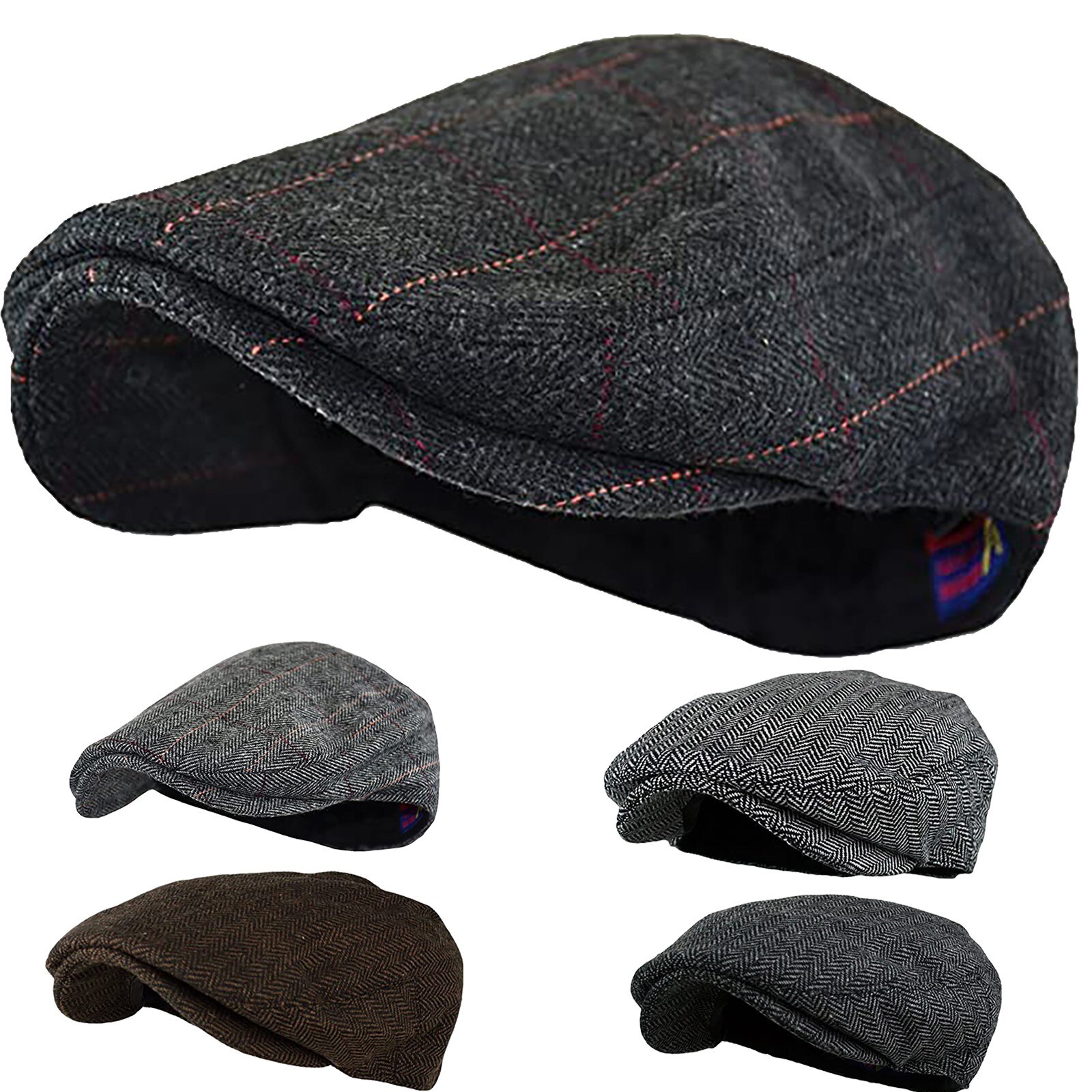 Beret Hat Men Women Soft Plaid Retro Hats Casual Breathable Winter Warm Comfort Beret Шапка Бини Мужская