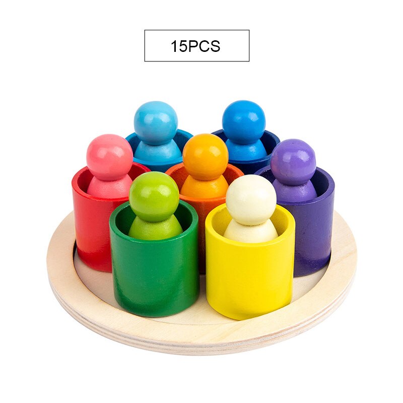 Montessori Spielzeug Gebäude Regenbogen Holz Spielzeug Montessori Bildungs Holz Spielzeug Stapeln Pädagogisches Spielzeug Für Kinder Kinder Spielzeug: CC005 15PCS