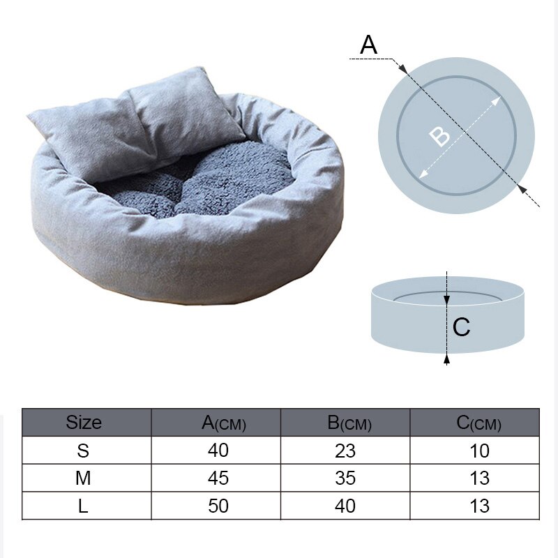 BBmf Winter Warm Cat Bed House Pet Cat Lounger Sofa Egg Tart Shaped House PP Cotton Cat Bed Soft Plush Cat Mats Big Basket: Grey / S