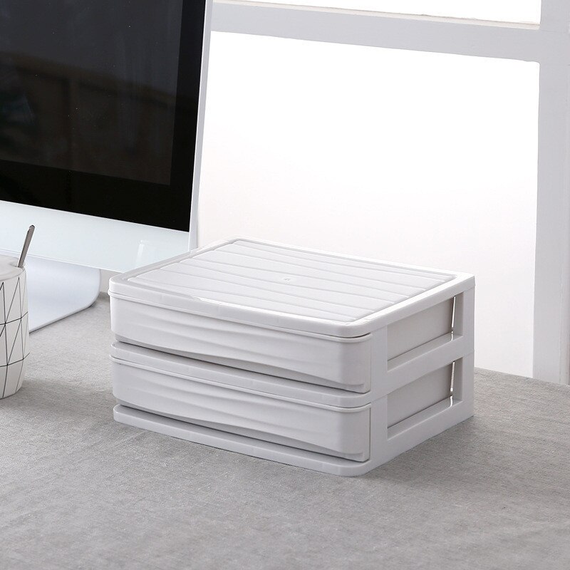 Large Capacity Makeup Organizer Cosmetics Storage Box Four Layer Drawer Jewelry Nail Polish Desktop Sundries Storage Box: White 2 Layer