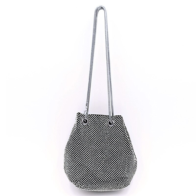 DICIHAYA-Bolso de hombro pequeño para mujer, bolsa de mano para de boda, de noche, de lujo, tipo cubo, con diamantes: Negro