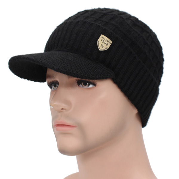 AETRUE Winter Hat Skullies Beanies Hats Winter Beanies For Men Women Wool Scarf Caps Balaclava Mask Gorras Bonnet Knitted Hat: black hat