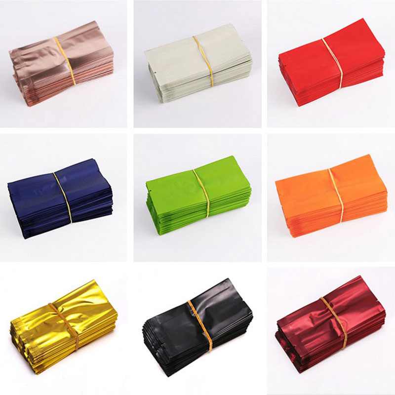 Sachet de thé en papier d'aluminium, sachets d'emballage thermoscellés sous vide sachets d'aluminium Mylar pour aliments café thé 200 unités/lot