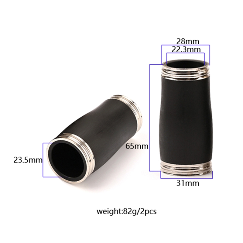 Tubes métalliques de rechange pour clarinette, 2 pièces/ensemble, pièces de rechange pour Instrument de réglage, noir