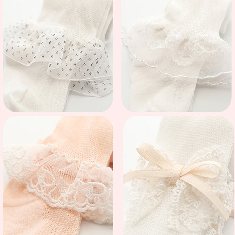 Zomer Mesh Ademend Baby Meisjes Panty Leuke Lace Flower Strik Baby Kousen Baby Peuter Panty