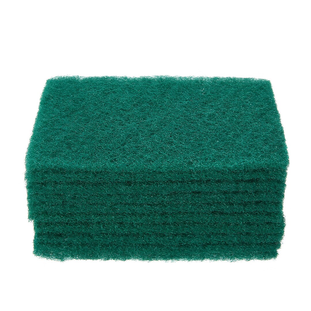 20pcs Green Sponge Scouring Pad Kitchen Bowl Dishwash Clean Scrub Cleaning Pads for Household Washing Supplies