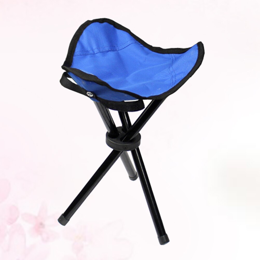 Triangle tabouret pliant pratique Portable pêche léger chaise de plage pour pique-nique Barbecue Camping bleu