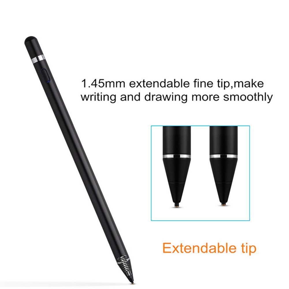 Mobile phone tablet computer drawing and drawing intelligent pencil based on general capacitance pen and active touch pen(Black)