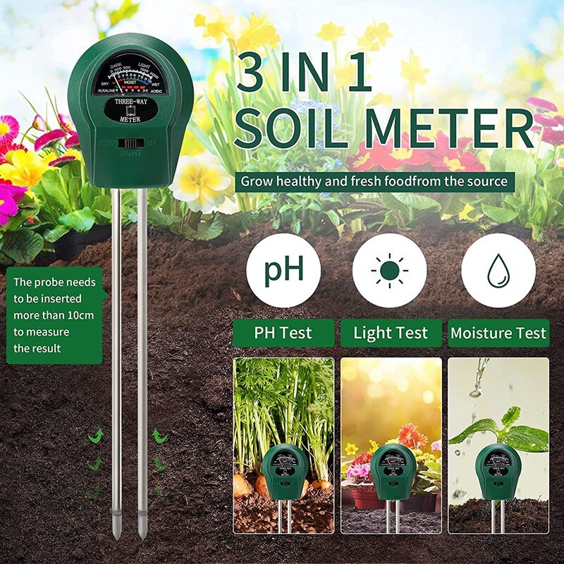 GTBL Soil Tester Kit-PH Meter 3-In-1 TDS And EC Photometer Kit,Soil Water Test Pen,Suitable For Home,Gardening