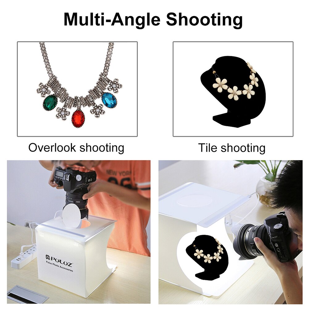 Folding Photography Lightbox Photo Studio LED Softbox Background Cloths Festival Studio Backdrop Photography for PULUZ