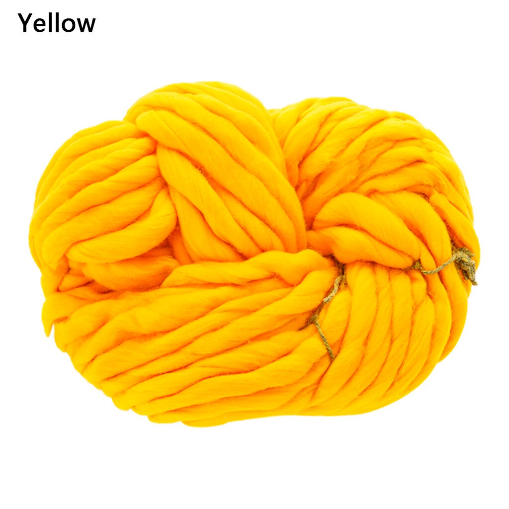 Super volumoso braço tricô lã roving malha cobertor chunky fio de lã super grosso para tricô diy crochê tapete chapéus: Yellow 