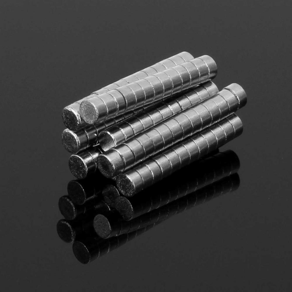 100Pcs Multipurpose 2x1mm N50 Strong Cylinder Block Rare Earth Neodymium Magnets