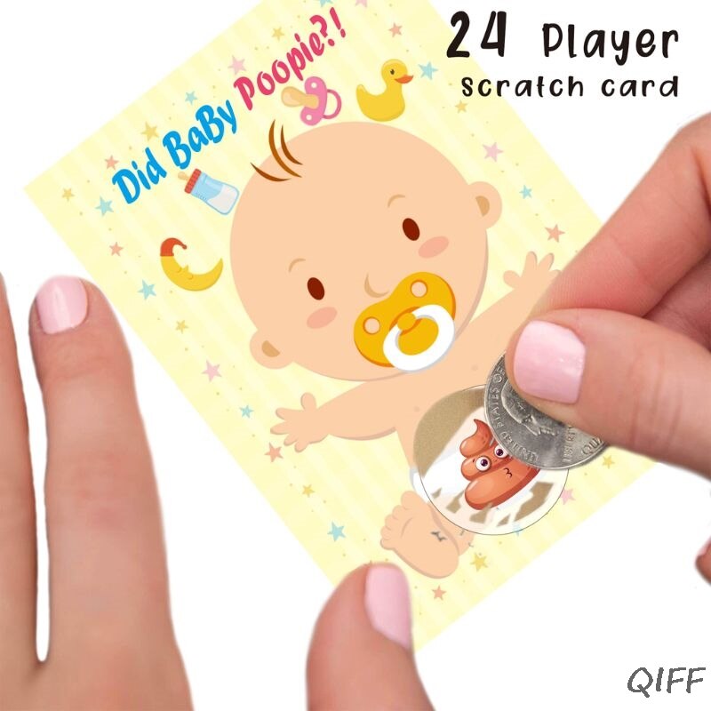 Baby Shower Scratch Off Game Raffle Card Gender Neutral Boy Girl Funny Activity