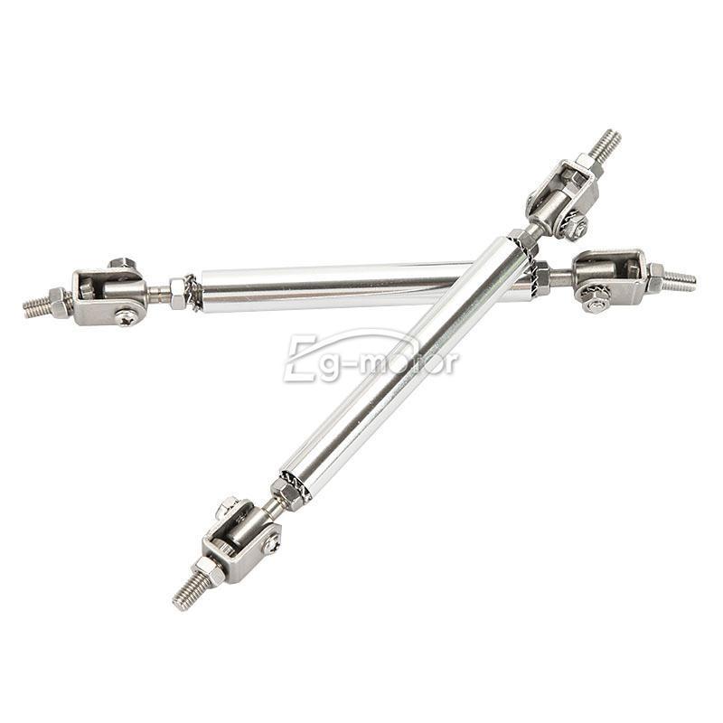 Adjustable Splitter Rods 2-SR-SS Silver Front Rear Bumper Protector Bars Support