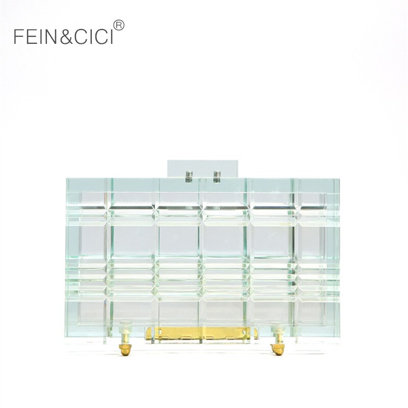 Helder acryl clutch Purse vrouwen transparante plastic box zak Dubai meisje vintage luxe avond wedding party handtas zomer tas: blue cluctch