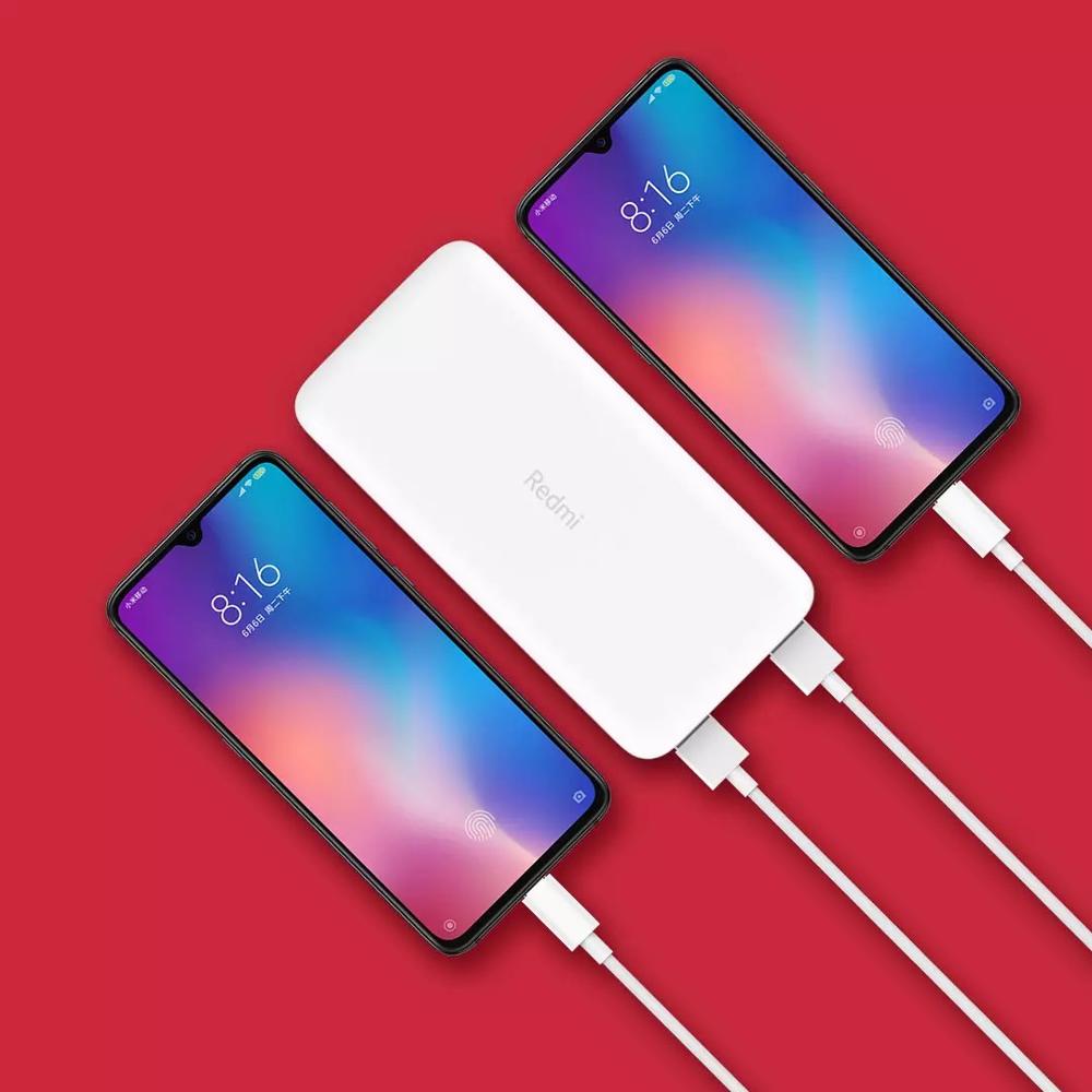 Xiaomi-Banco de energía Redmi, batería externa de 10000mAh, USB tipo C, Cargador rápido Qi 20000, portátil