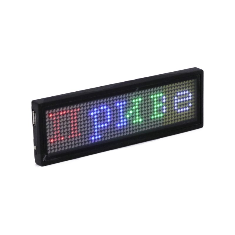 Bluetooth programmable RGB LED name badge rechargeable mini scrolling LED moving sign DIY editable 1248 dots LED name tag: Mixed Color LED