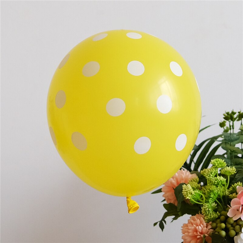 10pcs 12 Inch Colorful Wedding Valetines Day Agate Marble Wave Point Balloons Birthday Decoration Happy Year Decor: Wave point yellow
