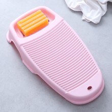 Home Plastic anti-skid wash board thickening washing clothes washboard home large board washing plate 44*22.5*7cm: pink