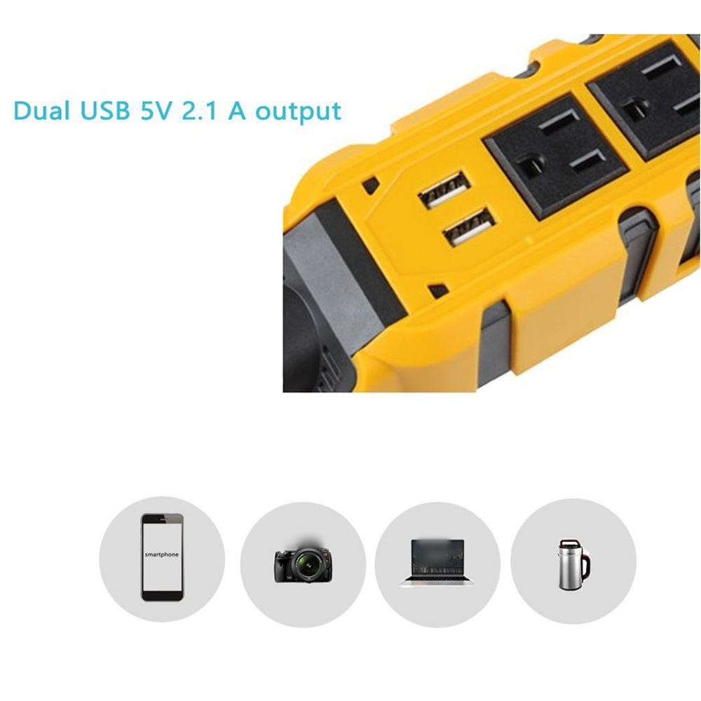 Multifunctional 12V To 110V Mini Car Inverter Household Outdoor Auto Parts Modified Sine Wave Intelligent Safety Protection