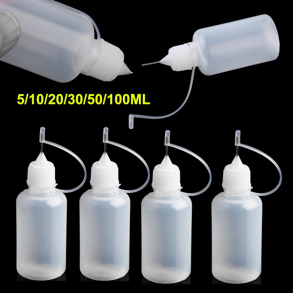 5 stuks lijmflesjes met 5/10/20/30/50/100ml naalden voor papierquilling, doe-het-zelf, scrapbooking, papierknutselgereedschap, naaldflesje en applicator