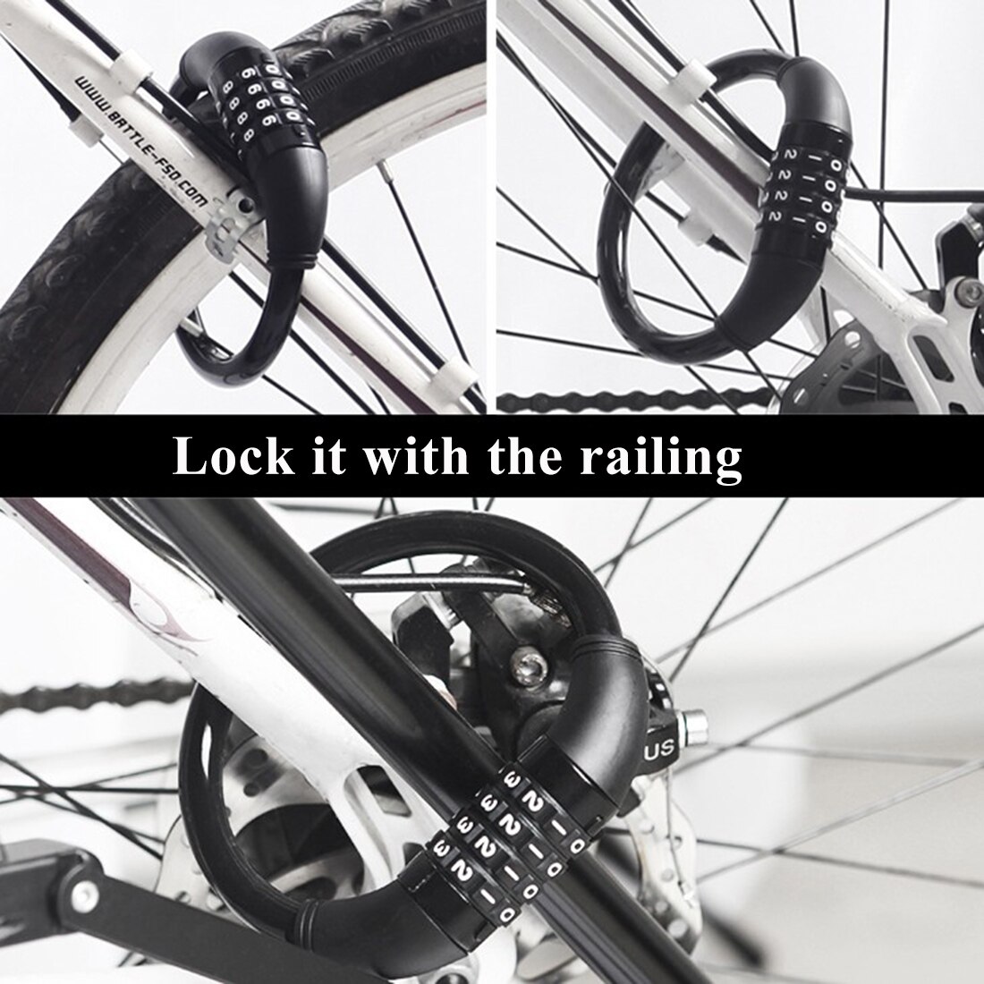 Bike Lock 4 Digit Code Kombination Fahrrad Lock Fahrrad Sicherheit Lock Fahrrad Ausrüstung Radfahren Sport MTB Anti-diebstahl Ring schloss