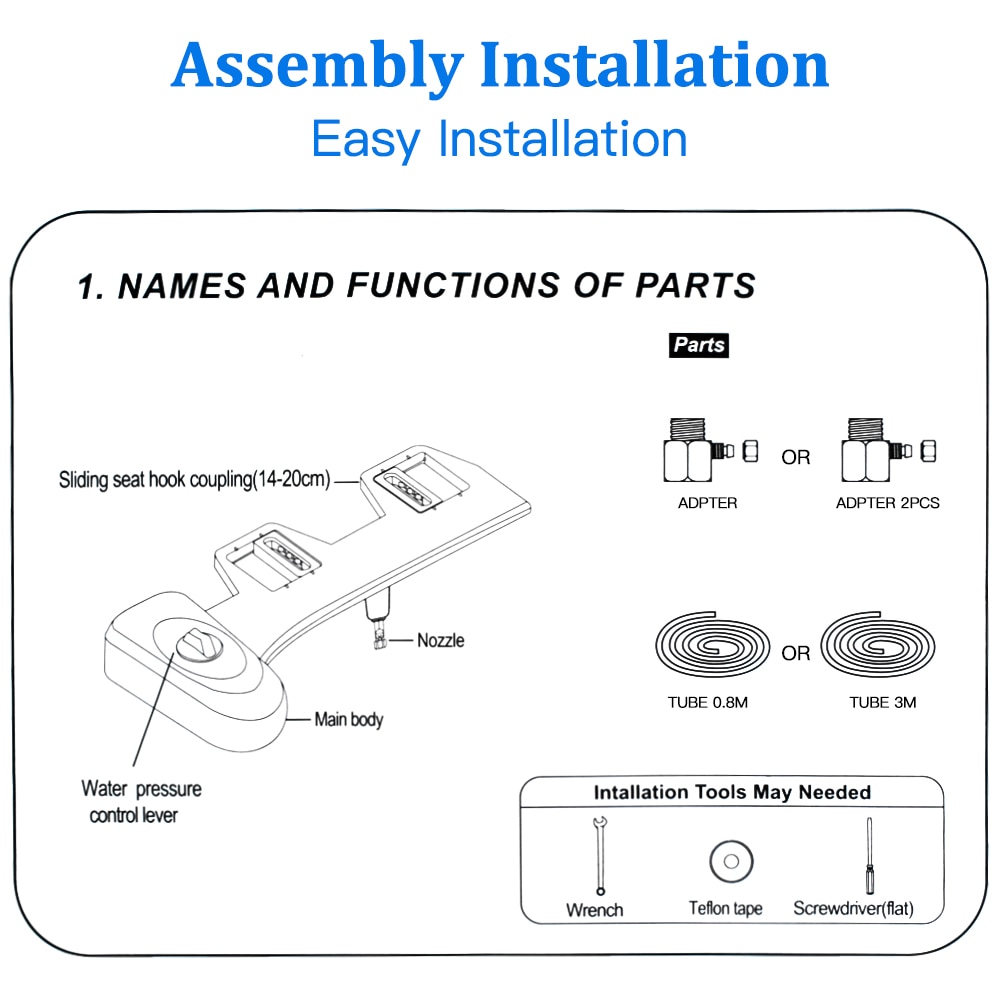 Smart Shower Nozzle Flushing Sanitary Device For Smart Toilet Seat Bidet Toilet Adsorption Type Intelligent Cleaning SOOSI 1000