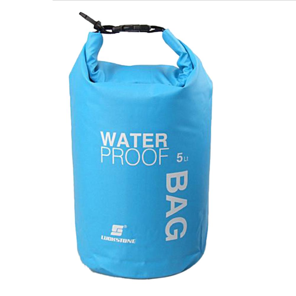 2/5L Waterproof Dry Bag Floating Boating Rafting Kayaking Camping Hiking River Trekking Swimming Waterproof Bag: Blue-5L