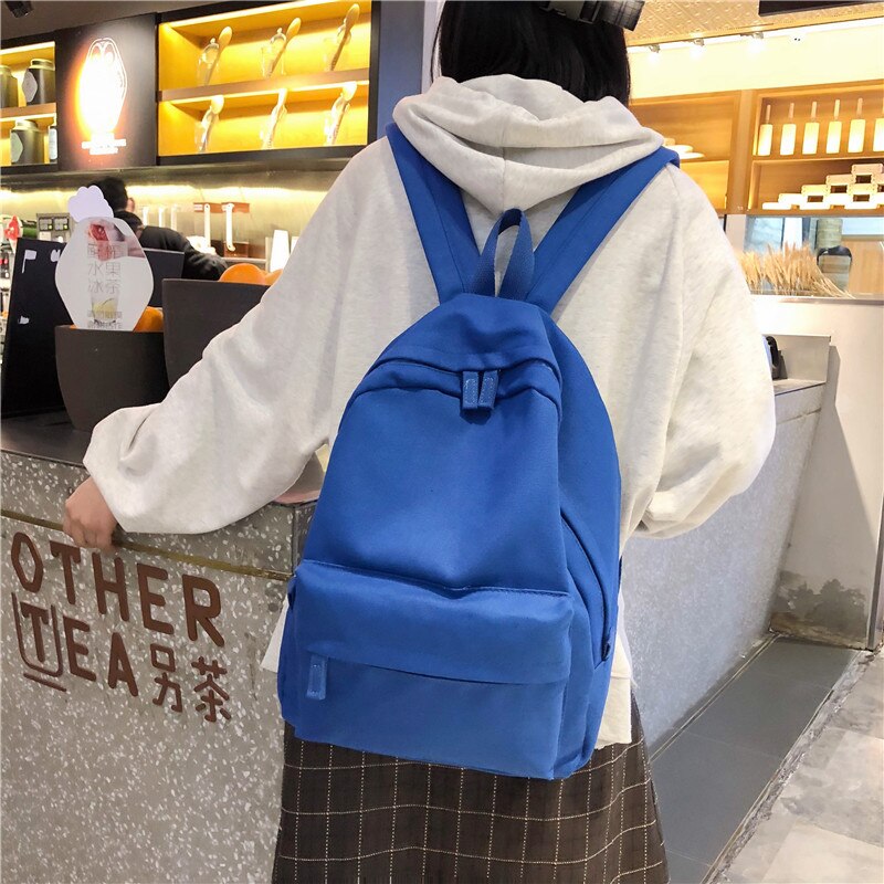 Mochila informal antirrobo de lona para mujer, mochila de viaje de gran capacidad para adolescentes, mochila sólida para mujer