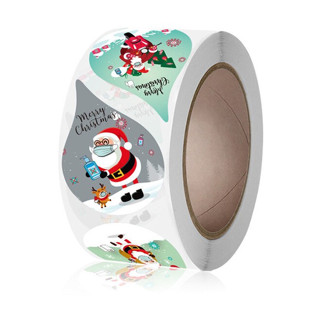 Julfest klistermärke söta klistermärken dekorativt förseglings klistermärke god jul bakning klistermärke kuvert scrapbook klistermärke: H 38mm 500 st