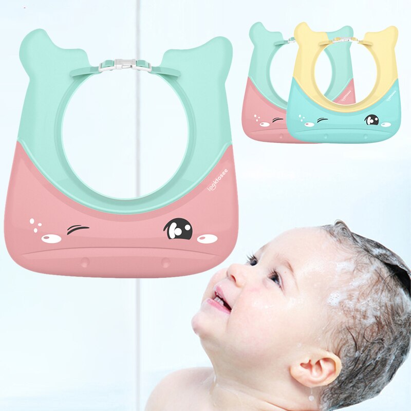 Baby Shower Cap Cartoon Waterdichte Shampoo Cap Verstelbare Veilig Wash Hair Shield Kids Peuter Bad Hoed Bescherm Ogen oren