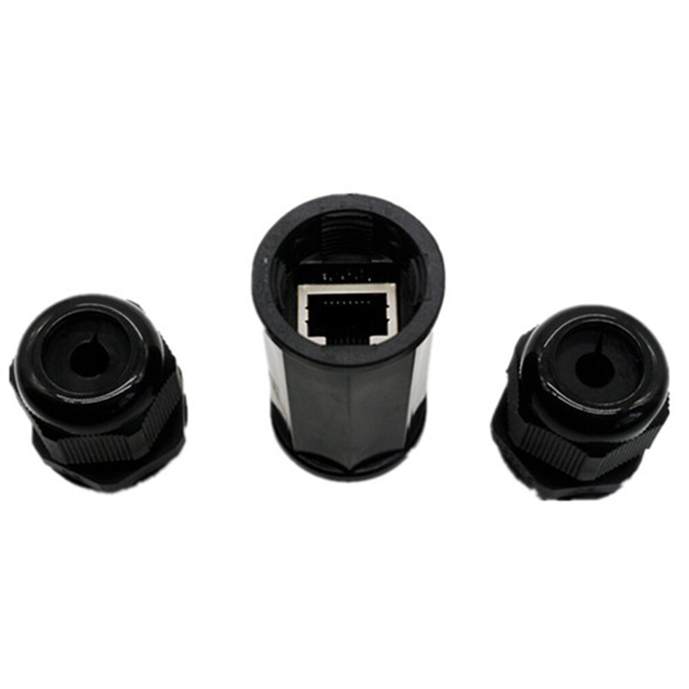 LAN Black RJ45 Female Network Cable Connector Waterproof Coupler ABS IP67 Dustproof Ethernet Double Head Adapter Outdoor