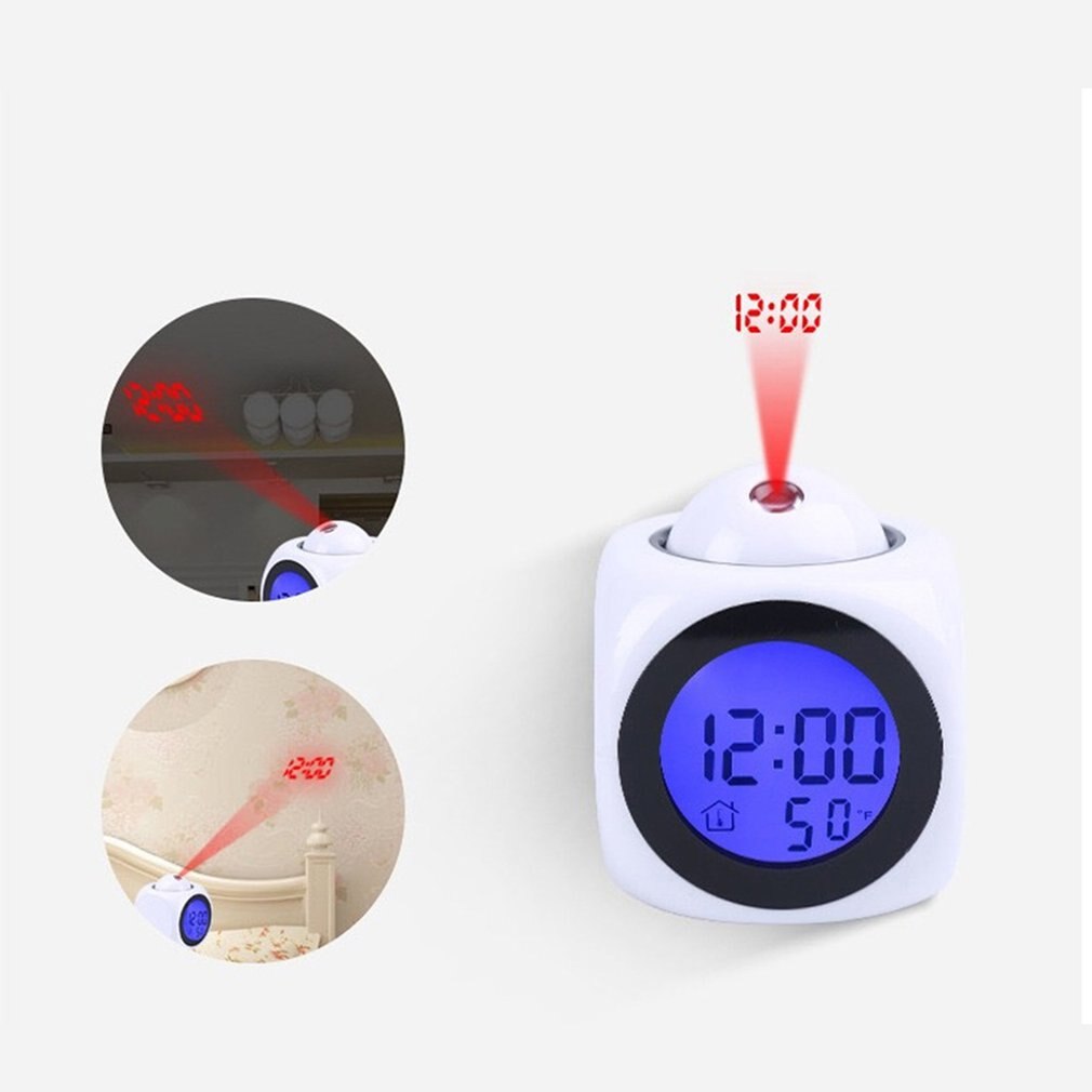Multifunctional Projection Report Clock Led Lamp Projection Alarm Clock Voice Report Clock Projection Clock