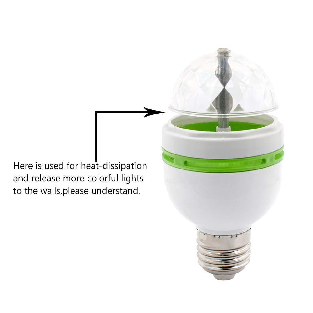 E27 ac 110v 220v 240v led scenelys/lampe rgb festlys 3w fargerike pærer dj lysshow automatisk roterende lamper romantisk lampada