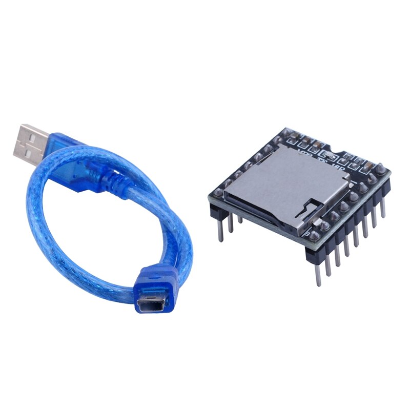 3 st mini  mp3 spelare modul dfplayer  mp3- tf -16p stöd  mp3/ wav/wma tf card fat 16/32 med förenklad utgångshögtalare & 1 st mini