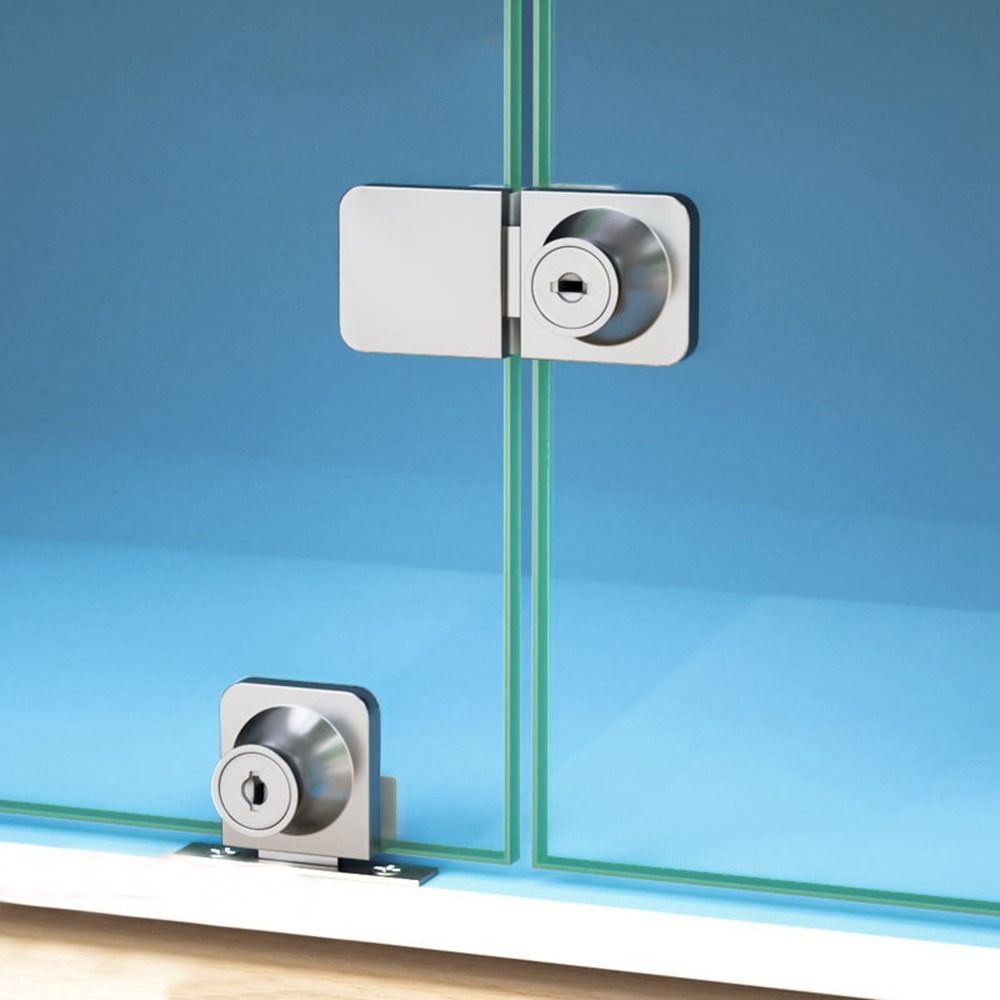 Cabinet Door Lock Glass Display Cabinet/Showcase Locks Single/Double Door No Need Drilling Easy To Install Home Tool