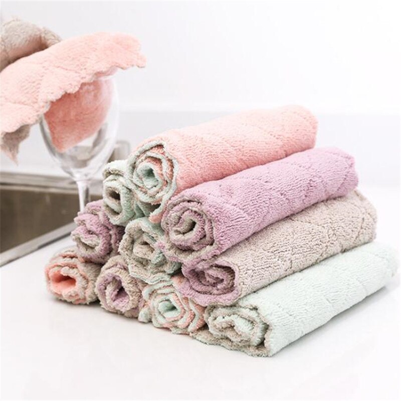 5 stuks vaatdoeken met veel vezels, keukenhanddoeken, vaatdoeken, vodden, huishoudelijke afwas, multifunctionele schoonmaakmiddelen