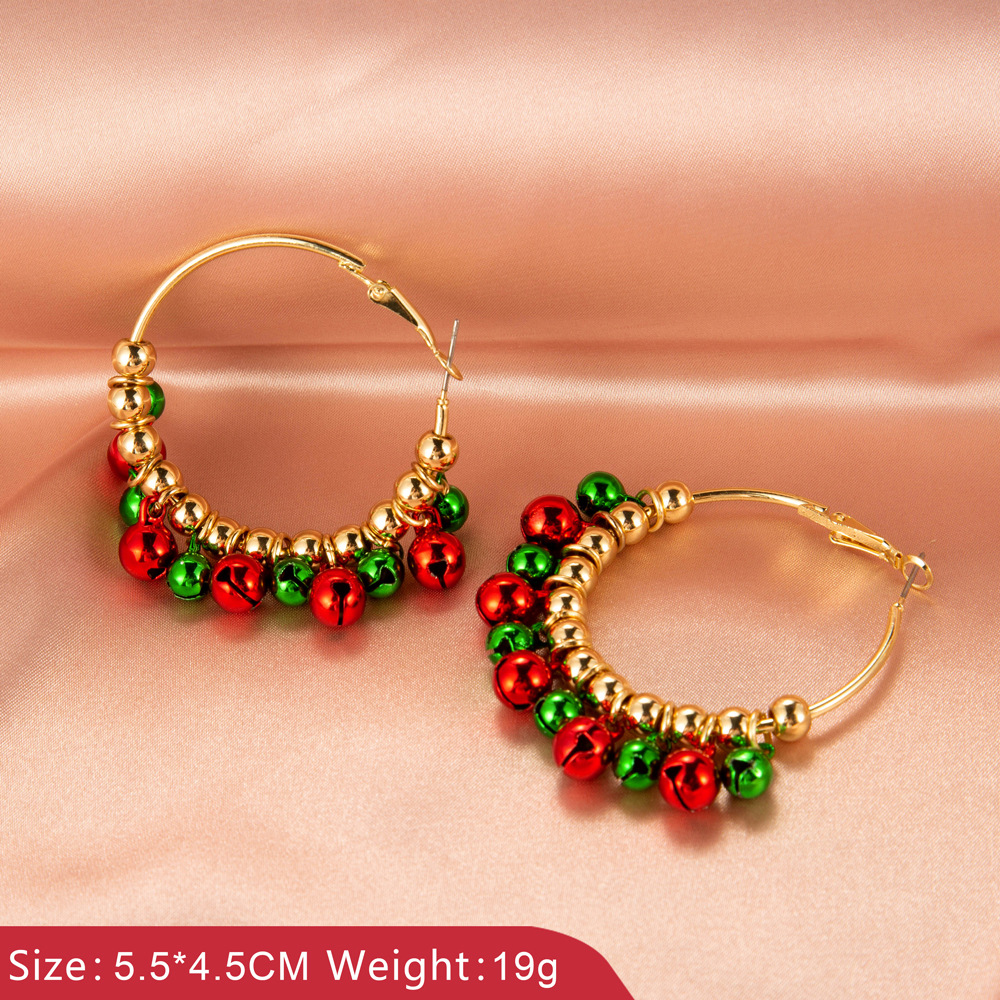 8Seasons Christmas Tree Snowflake Wreath Bell Hoop Earrings Women Multicolor Xmas ，1 Set /1 Pair: 1