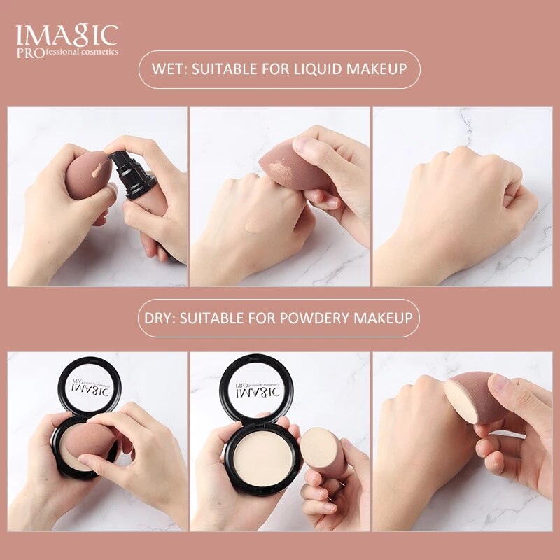IMAGIC-esponja de maquillaje en forma de gota de agua, base suave, corrector, cosmética, 10 paquetes,