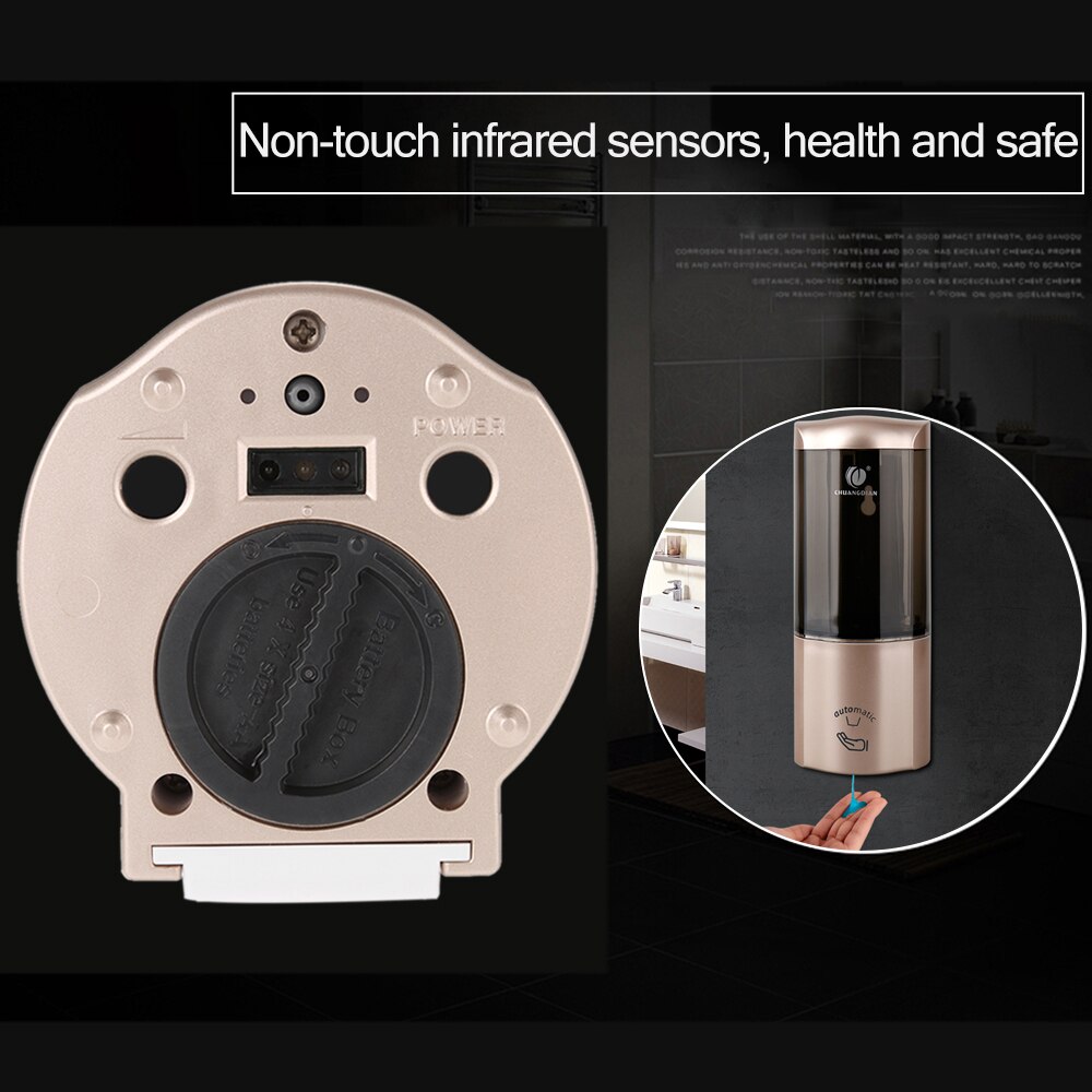 500Ml Automatische Zeepdispenser Met Ir Sensor Muur-Mount Dispenser Zeep Hand Saniziter Machine Touchless Vloeibare Zeep Dispensers