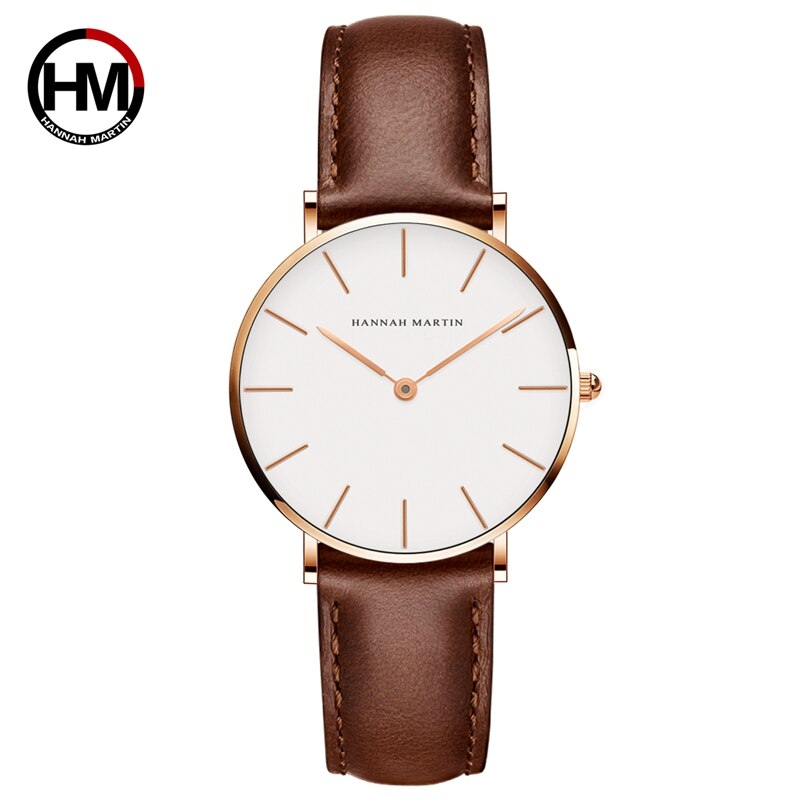 HANNAH MARTIN De Simple Japon Mouvement À Quartz Montre Bracelet En Cuir Nylon Horloge Femmes Analogique Montre-Bracelet Étanche