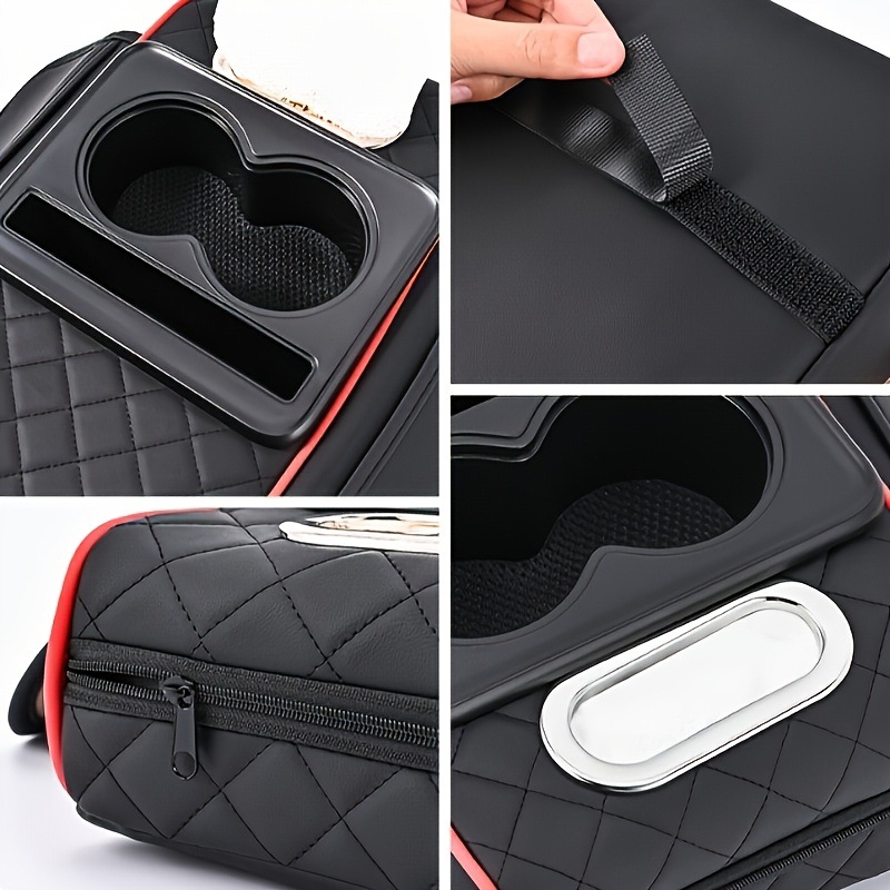Universal Car Armrest Box Heightener Pad - Multifunctional Extended Auto Center Console Cushion with Built-in Tissue Box for Enh