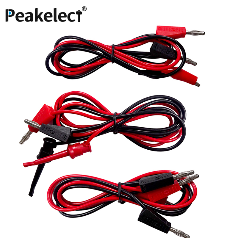 Peakelect P1051B Multimeter Test Lead Kit 4Mm Banana Plug Banana Plug / Test Haak/Alligator Clip Kabels voor Elektrische Werk