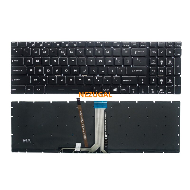 RVB Clavier Rétroéclairé pour MSI GT62 GT72 GE62 GE72 GS60 GS70 GL62 GL72 GP62 GP72 CX62 GS63VR GS73VR GT72VR GT83VR GE62V Anglais AMÉRICAIN: backlight