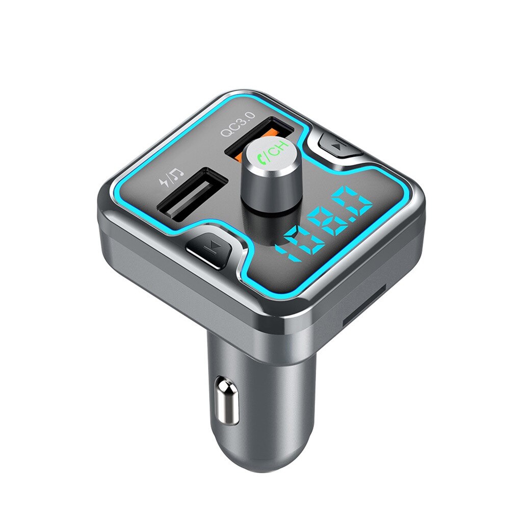 Usb Auto Blueteeth Fm Transmitter Car Charger Adapter Sigarettenaansteker Power 7 Kleuren Met Handen Gratis Auto Led Backlight MP3: Default Title