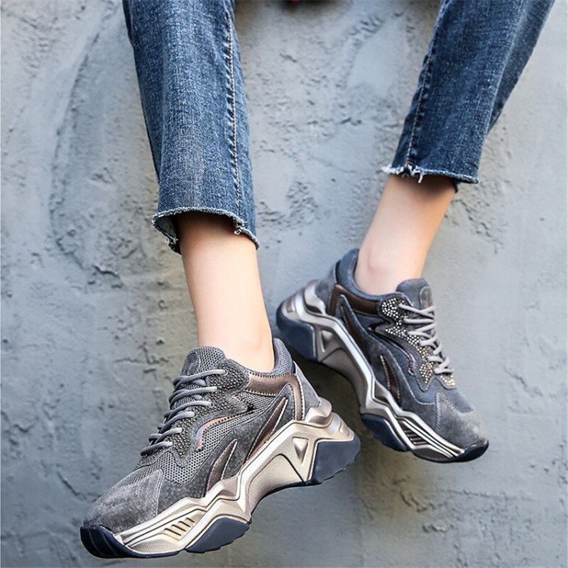 MORAZORA otoño mujer Zapatillas cómodas talón plano punta redonda zapatos casuales cordones para arriba zapatos de mujer de