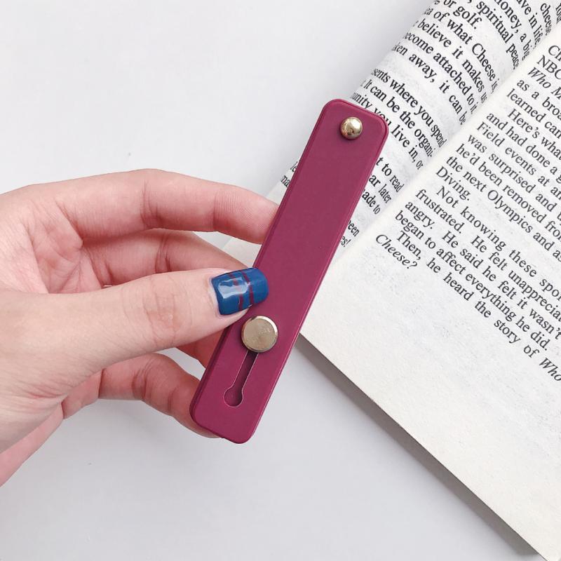 Muñequera de Color liso, banda de mano con agarre para el dedo, soporte para teléfono móvil, soporte de enchufe Universal para teléfono, anillo de agarre: 11