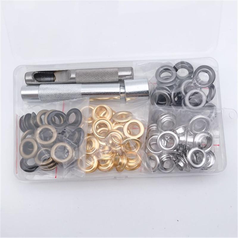 100 Sets 10 Mm 4 Kleur Oogje Met Wassen Installeren Punch Gereedschap Koper Tule Voor Leer Craft Diy Kleding Schoenen metalen Pakking Eye