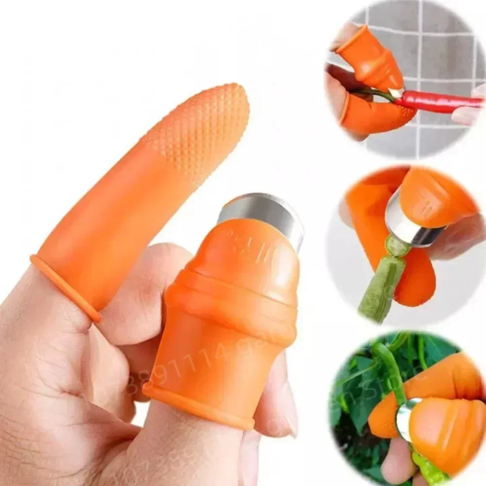 Silikon Daumen Messer Schutz Finger Schutz Getriebe Schneiden Gemüse Ernte Messer Rotector Fingerspitze Finger Arbeit Handschuhe
