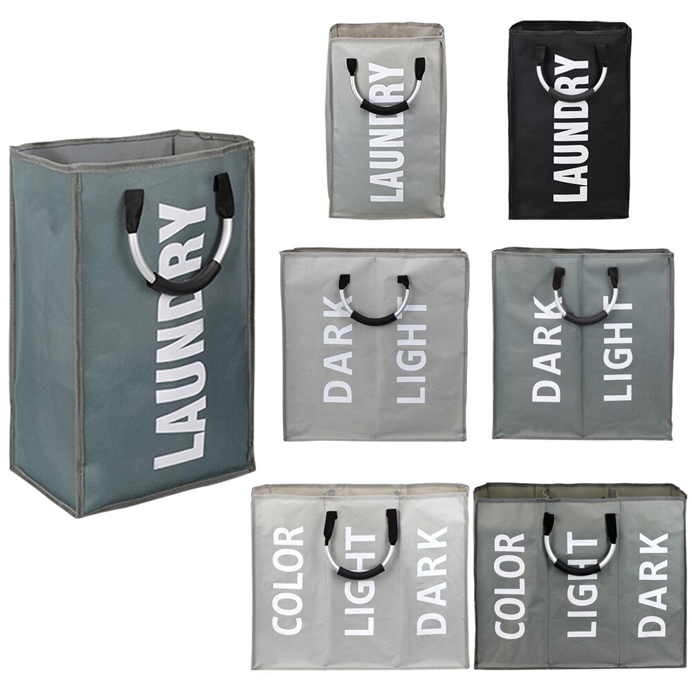 Tote bag Foldable Laundry Bag Large Dirty Laundry Basket Hamper Sorter Oxford Cloth Dirty Clothes Bag with Aluminum Handle